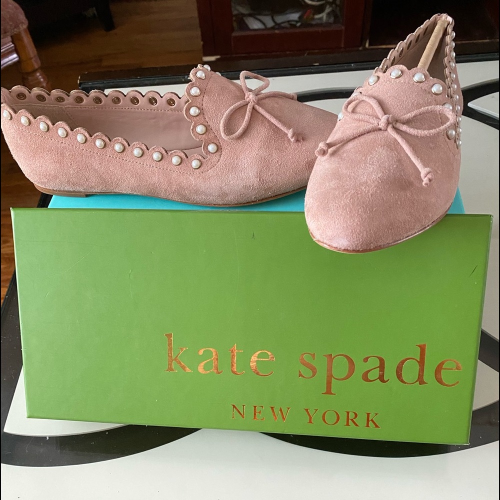 NIB KATE SPADE SUEDE & PEARL SHOES